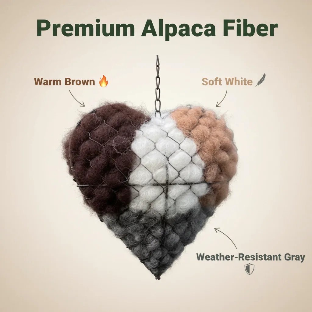 ☁ Handmade Alpaca Fiber Bird Nesting Heart 🏡
