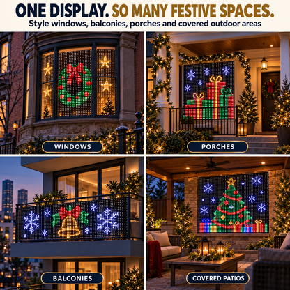 🎄 Smart RGB Pixel LED Curtain Lights | App-Controlled Dynamic Holiday Light Show for Outdoor Home Decoration