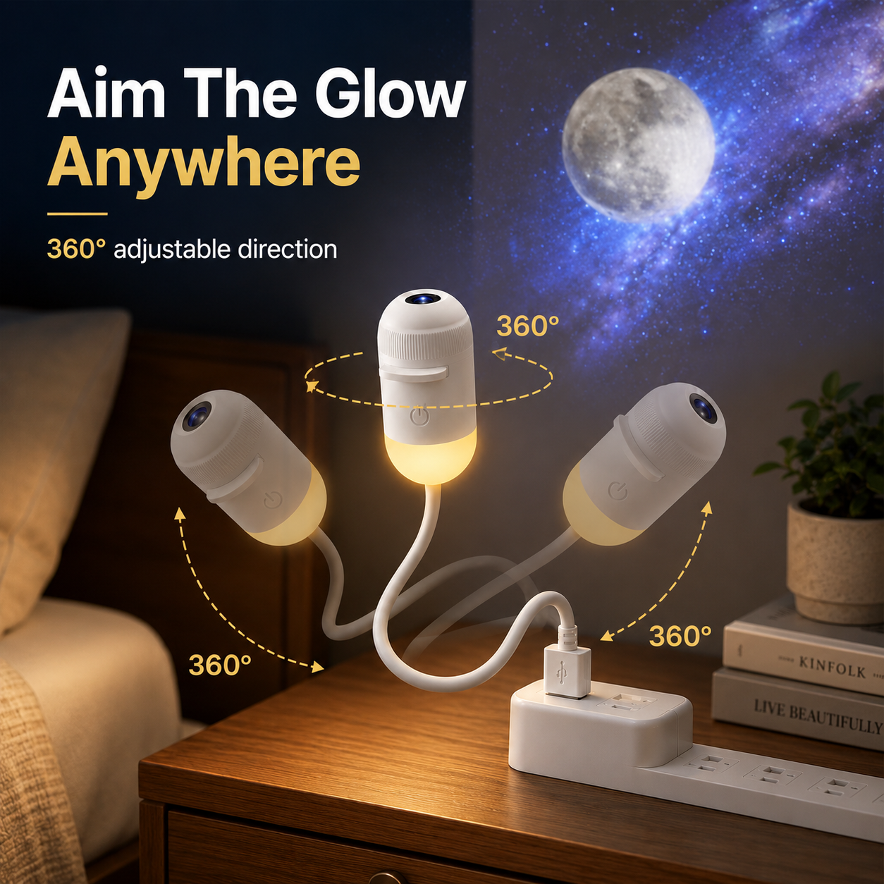 💡🌃2-in-1 Galaxy Star Projector USB Night Light for Indoor Decor 2026