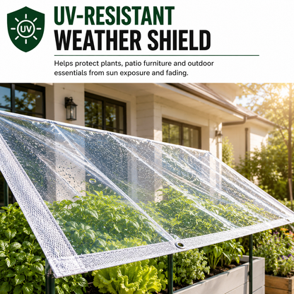 Clear Waterproof PE Tarp, Transparent Outdoor Cover with Metal Grommets🛡️