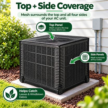 ❄️ Heavy-Duty Mesh AC Cover – All-Season Outdoor Protection