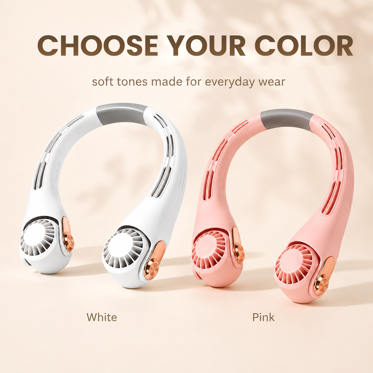 ❄️ Portable Neck Fan - 3-Sec Instant Cooling, 360° Rotating Head, 3-Speed Airflow