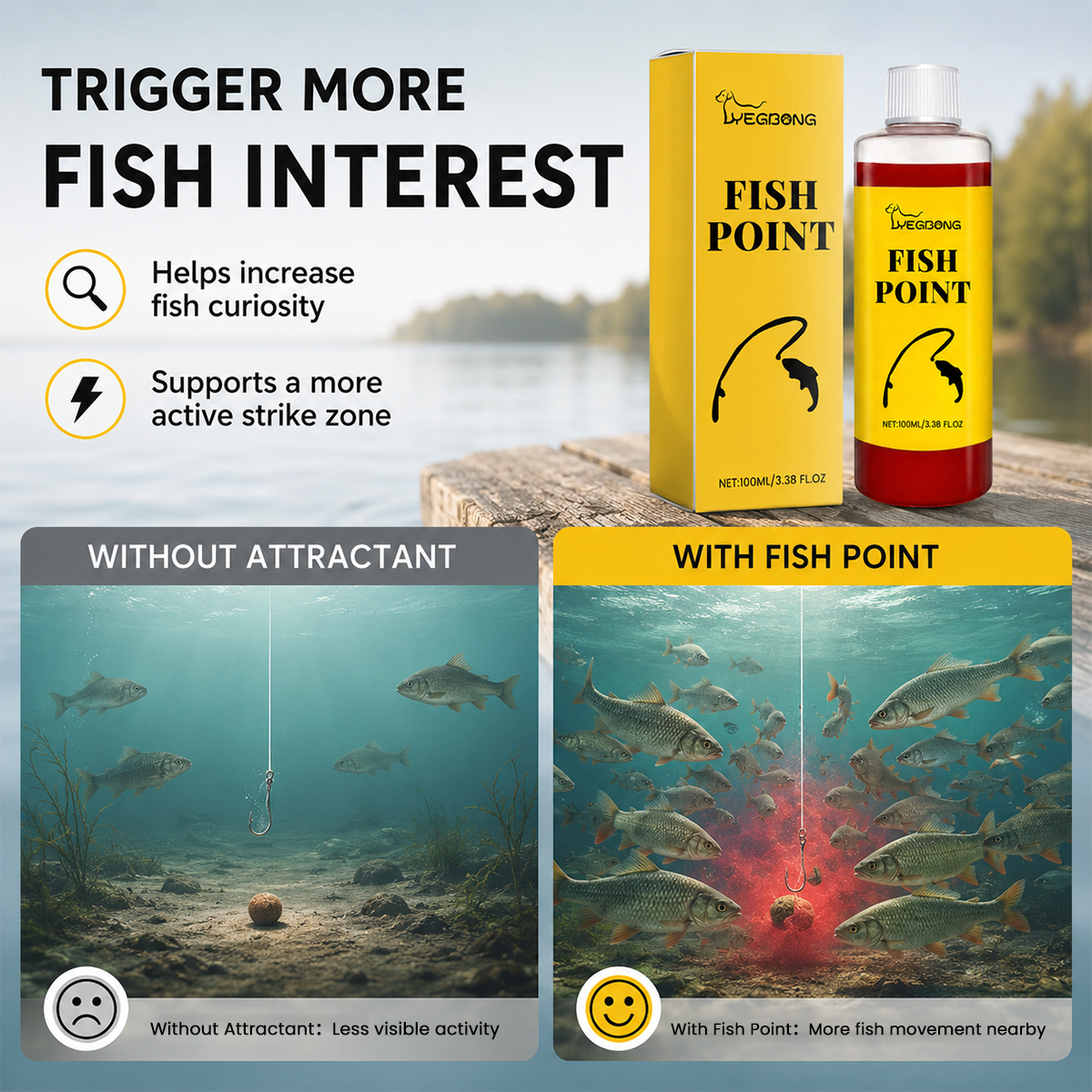 🎣 Concentrated Fish Attractant Liquid – 🐟Fast-Acting Red Worm Formula