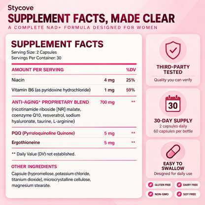 NAD+ Supplements for Woman Anti-Aging,Wrinkle Defense Capsules