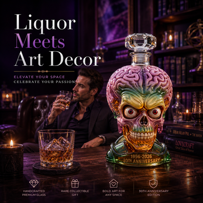 🧠 Alien Skull Glass Liquor Decanter
