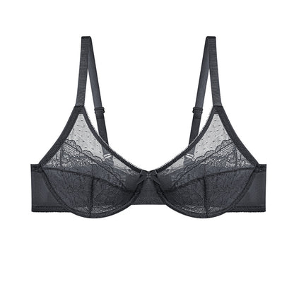 Floral Lace Plus Size Underwire Unlined Comfort Unpadded Full Coverage Bra