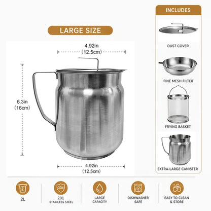 4-in-1 Oil Filter Fryer Pot