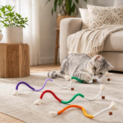Stycove Cat Chew Toys 3Pcs – Safe Organic Teeth Cleaning Ropes