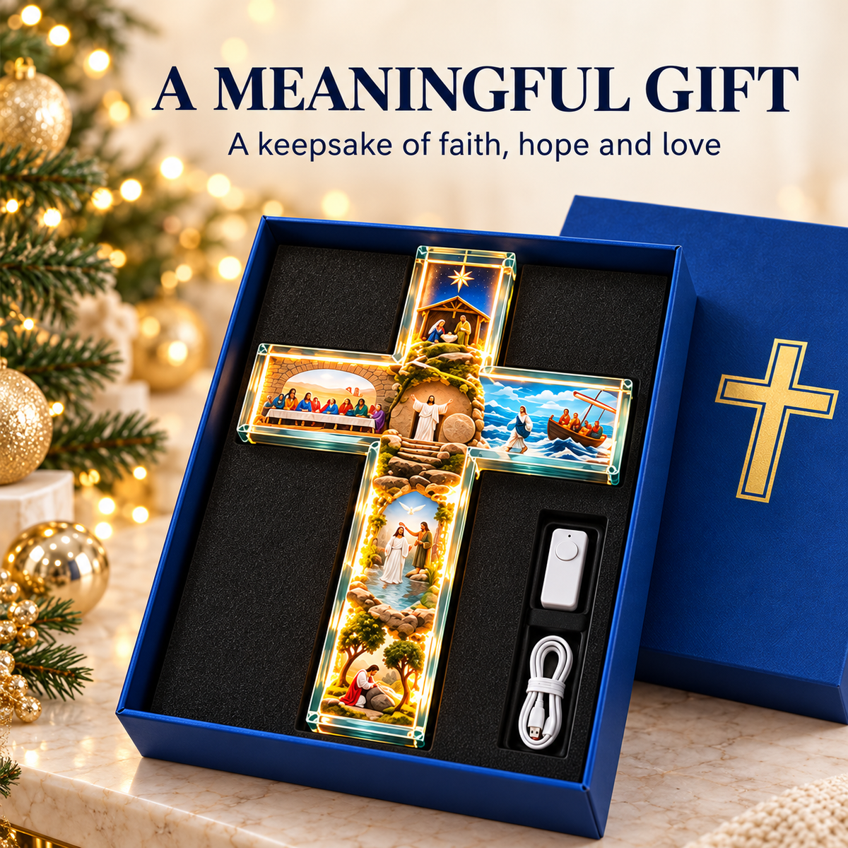 ✝️The Story of Jesus in 6 Scenes Cross Lamp