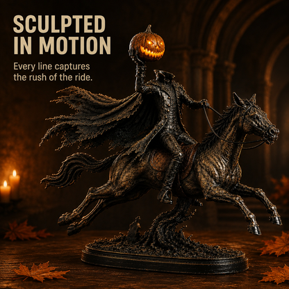 ⏰Limited Stock 50% OFF - 🎃🏇Midnight Chase Headless Horseman Statue