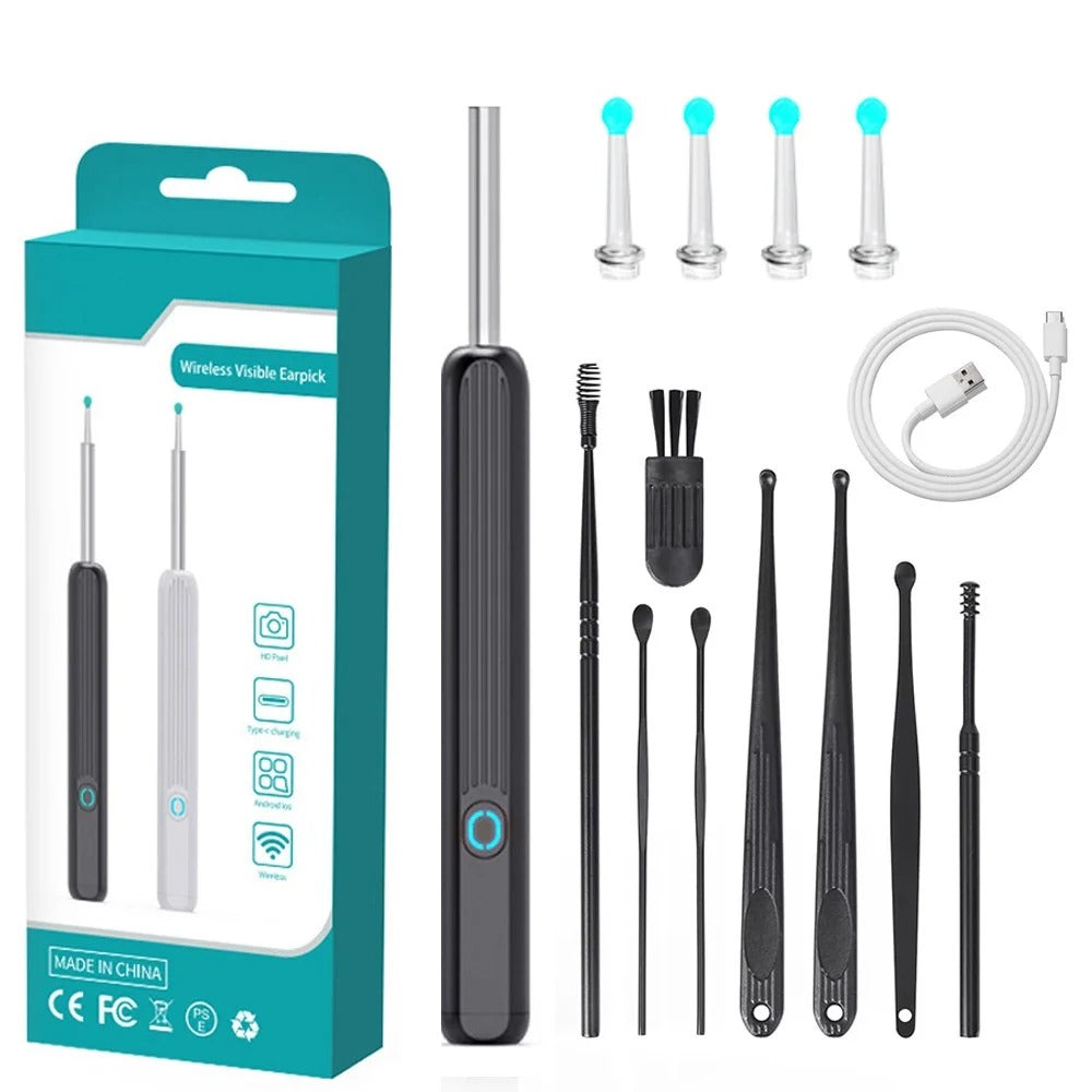 Wi-Fi Visible WaxRemoval Spoon,USB 1296P HD Load Otoscope