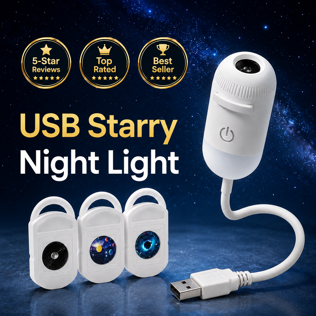💡🌃2-in-1 Galaxy Star Projector USB Night Light for Indoor Decor 2026