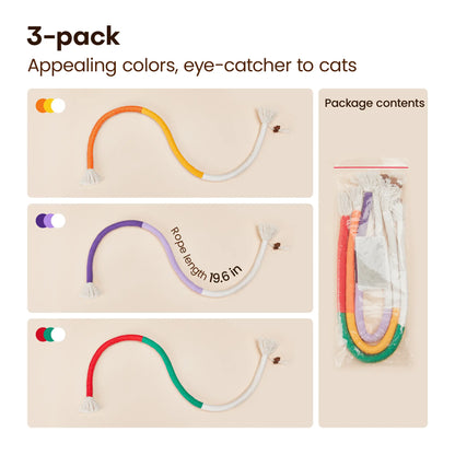 Stycove Cat Chew Toys 3Pcs – Safe Organic Teeth Cleaning Ropes