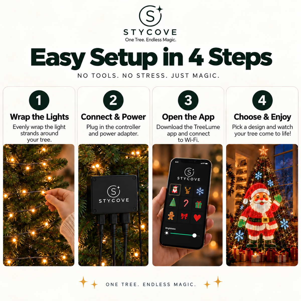 Stycove Smart Animated Christmas Tree Lights