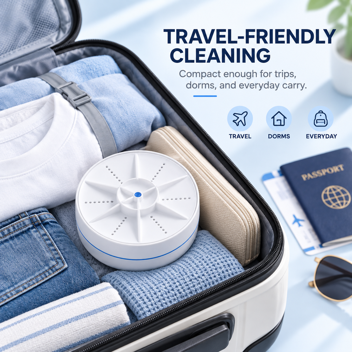 Portable Ultrasonic Washer for Dishes & Laundry