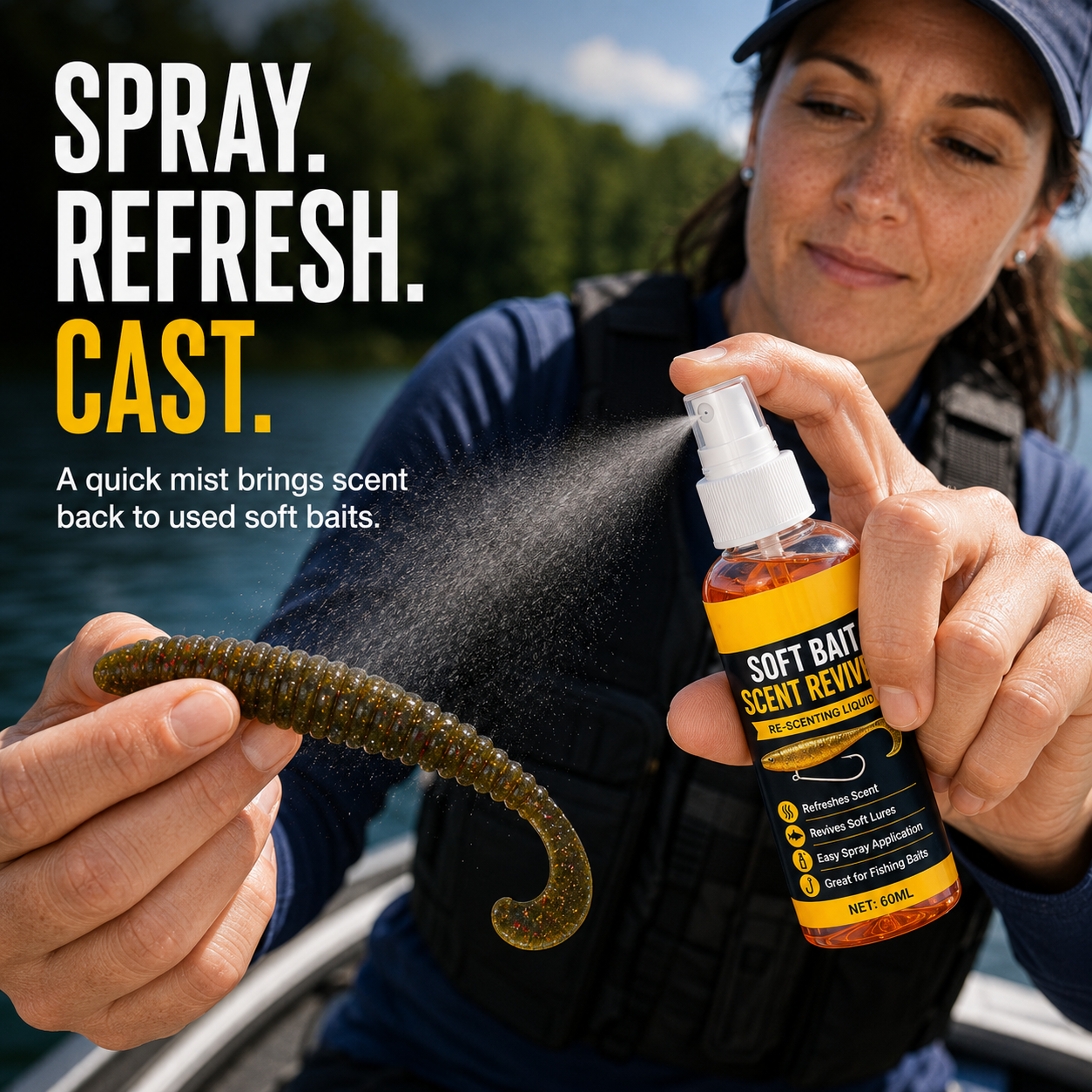 Soft Bait Scent Spray – Instant Fish-Attracting Reviver