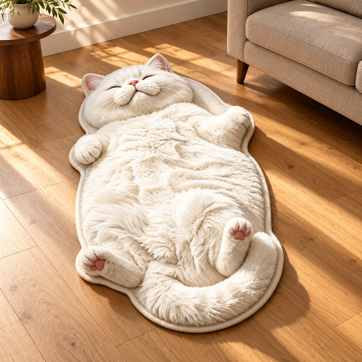 Chubby Tabby Cat Shaped Rug 🐱🤎