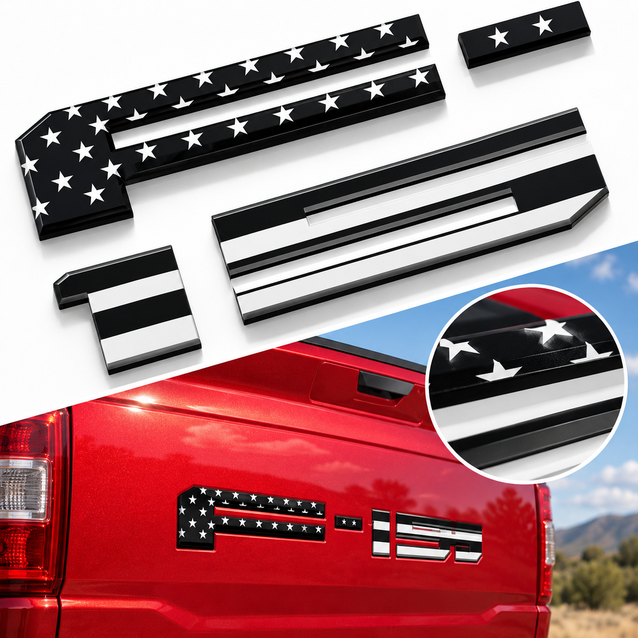3D Raised Tailgate Letters – Premium ABS Overlay Trim Stickers