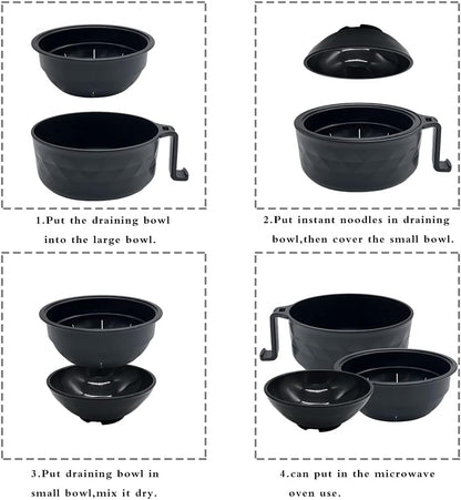 🍜 Ramen Bowl Set, Microwave Safe Instant Noodle Bowl, Durable Lunch Box