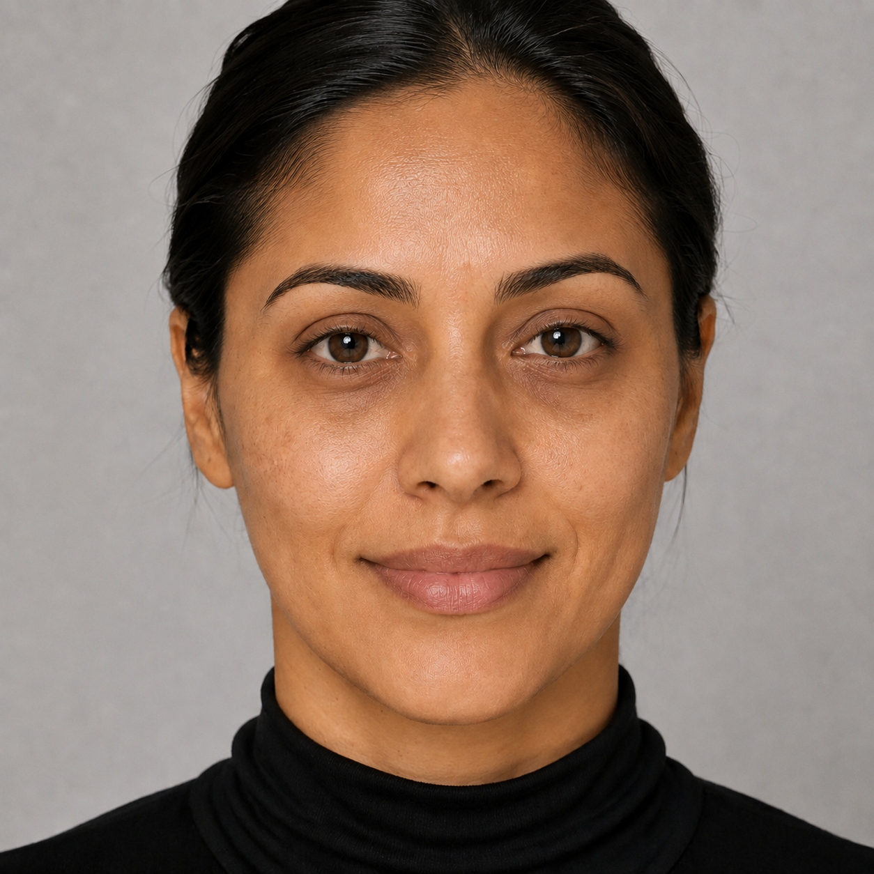 Face with contour placement before blending