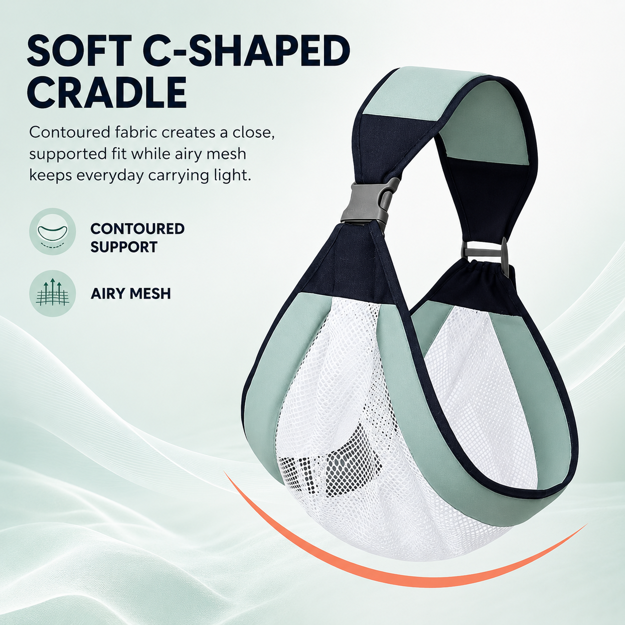 Adjustable single-shoulder portable strap | Lightweight and breathable mesh hip strap🧸