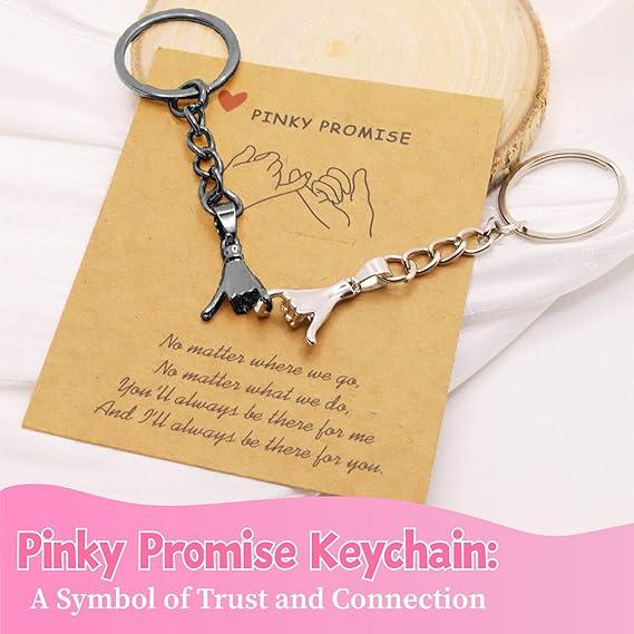 🎁 Valentine’s 2PCS Pinky Promise Keychains, Perfect Couple Gift