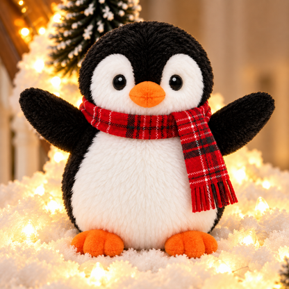 Playful Penguin Snowy Stair Railing Decor