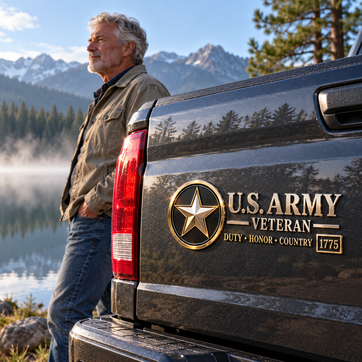 3D Metal Veteran Honor Auto Badge | For daily driving & veteran gatherings