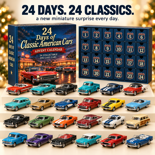 24 Days of Classic American Cars Advent Calendar – 24 Vintage Ride Collectibles for Car Lovers