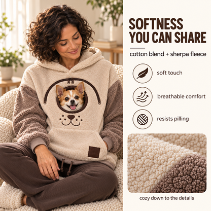 ⏰LAST DAY 50% OFF 🐾 Cozy Pet Carrier Hoodie — Built-In Pouch for Cats & Small Dogs