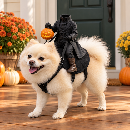 Puptailor Headless Horseman Pet Halloween Costume for Cat & Dog