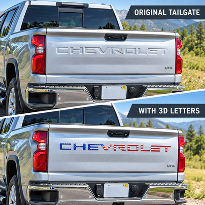 3D Raised Tailgate Letters – Premium ABS Overlay Trim Stickers