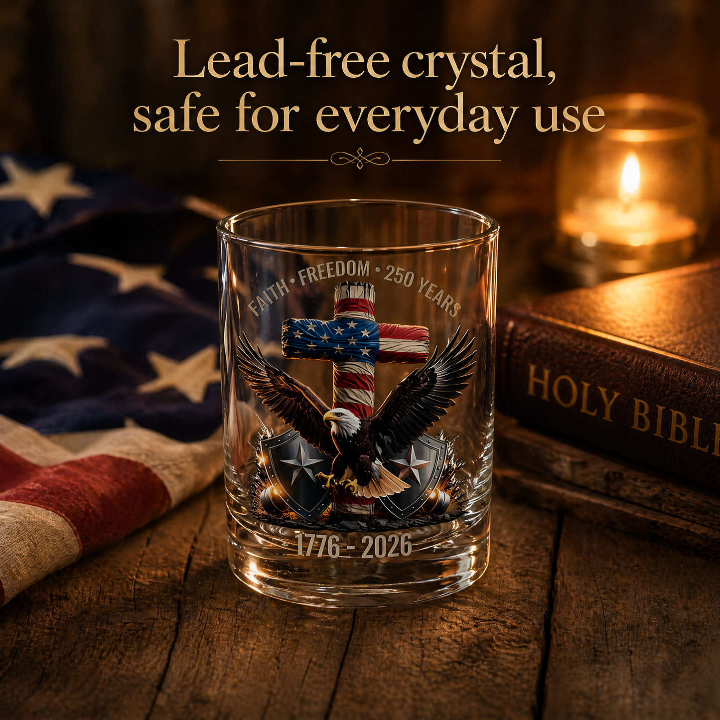 🏆Flash Sale⚡ 66K+ SOLD! 🎁US 250th Anniversary Patriotic Whiskey Glass 1776-2026