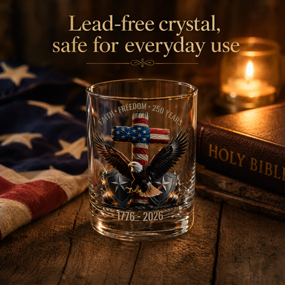 🏆Flash Sale⚡ 66K+ SOLD! 🎁US 250th Anniversary Patriotic Whiskey Glass 1776-2026
