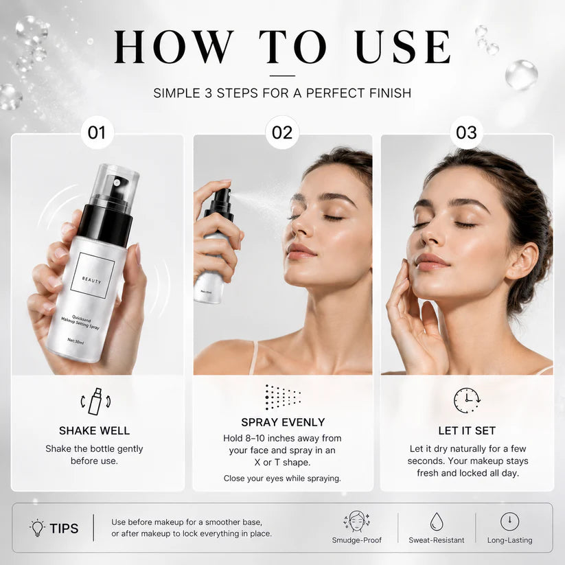 💦 Makeup Setting Spray 💄 – Long-Lasting Oil Control 🌸 & Fresh-Looking Finish