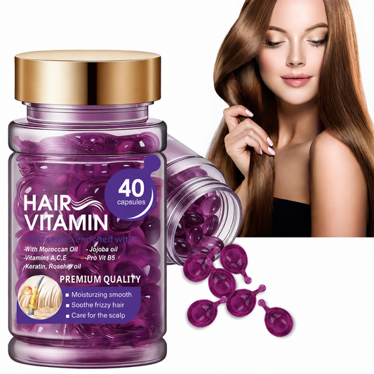 Hair Vitamin Capsules with Violet & Argan Oil for Frizz Control