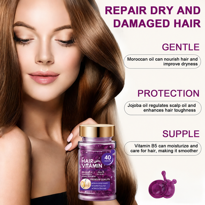 Hair Vitamin Capsules with Violet & Argan Oil for Frizz Control