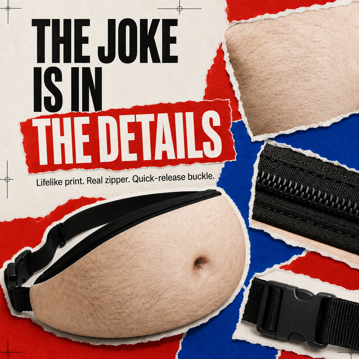 Funny belly fanny pack details