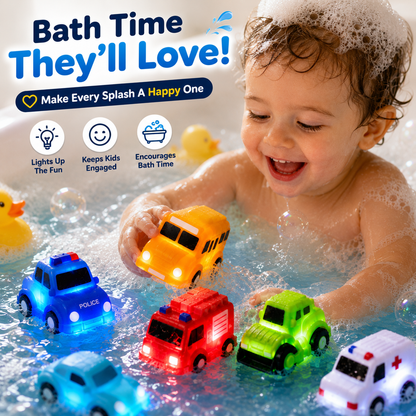 🚗 6PCS Does your little one hate bath time? Watch the smiles light up in seconds! ✨