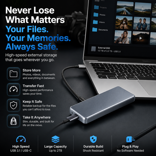 Portable External SSD – Protect Your Photos, Videos & Important Files