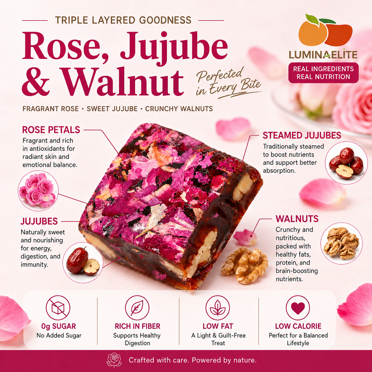 Zero Added Sugar Rose Jujube Walnut Bites-Zuckerberg