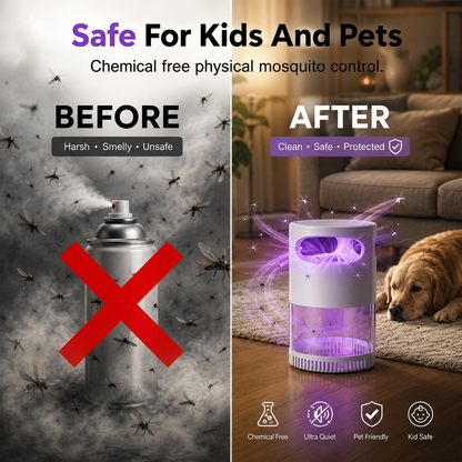 🌙Quiet UV Mosquito Trap – Chemical-Free & Safe for Kids & Pets🦟