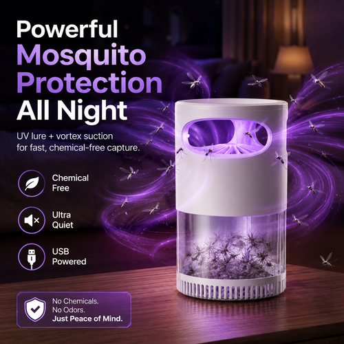 🌙Quiet UV Mosquito Trap – Chemical-Free & Safe for Kids & Pets🦟