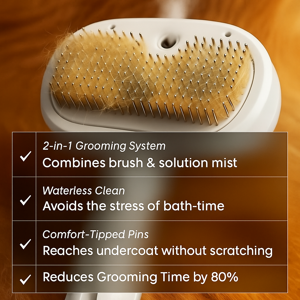 Stycove Pet Steam Brush + Solution Refills