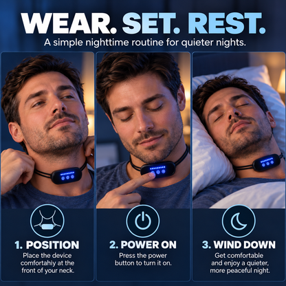 🌙 Wearable Anti-Snoring Neck Device – Better Sleep for Both of You