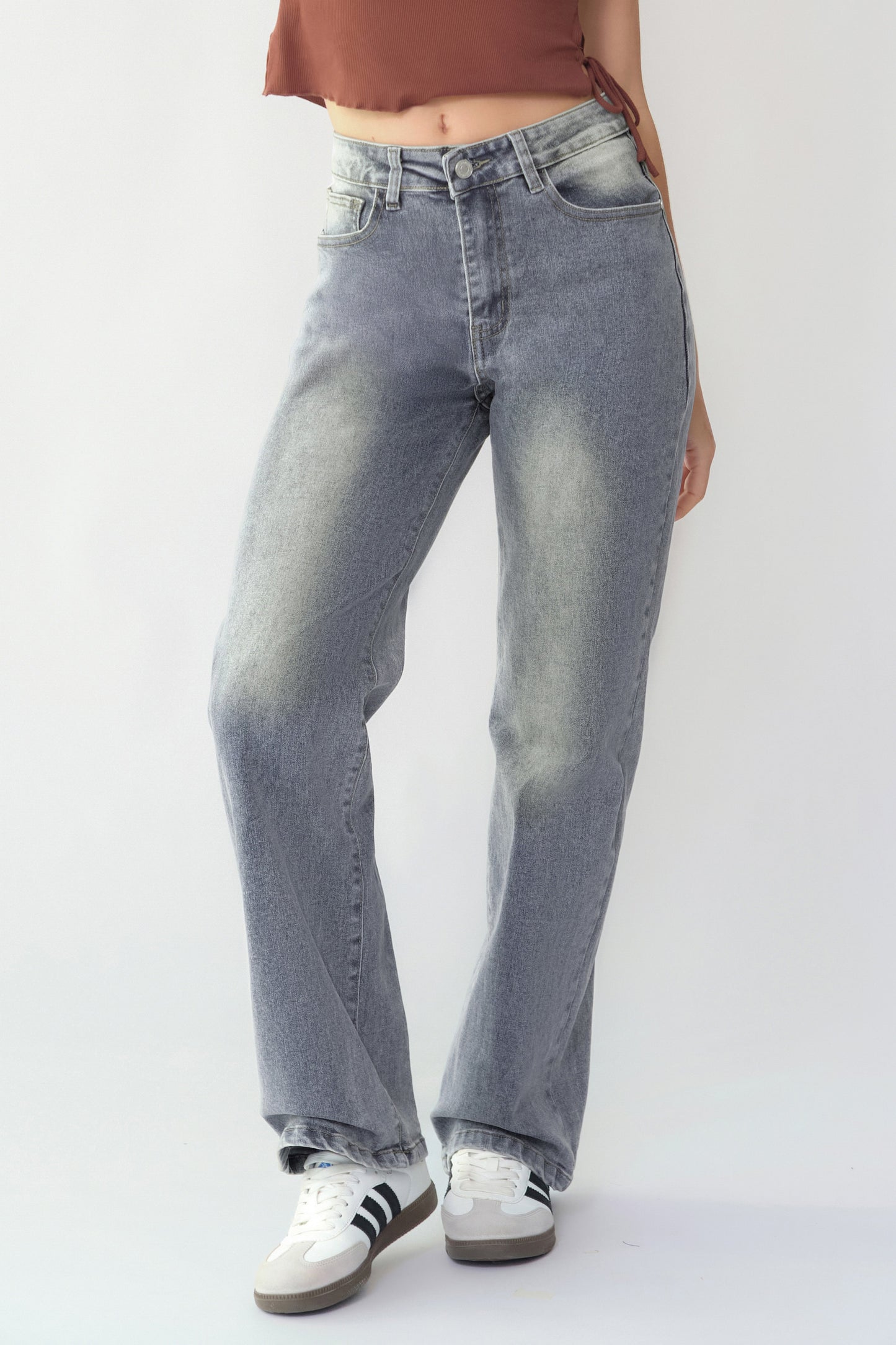 Women's Minimalist High Waist Denim Stretch Wide Leg Jeans