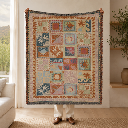 Multi-Function Woven Tassel Blanket, 130x160cm