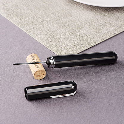 Air pressure wine corkscrew