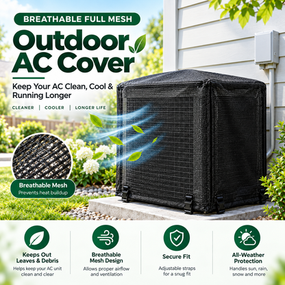 ❄️ Heavy-Duty Mesh AC Cover – All-Season Outdoor Protection