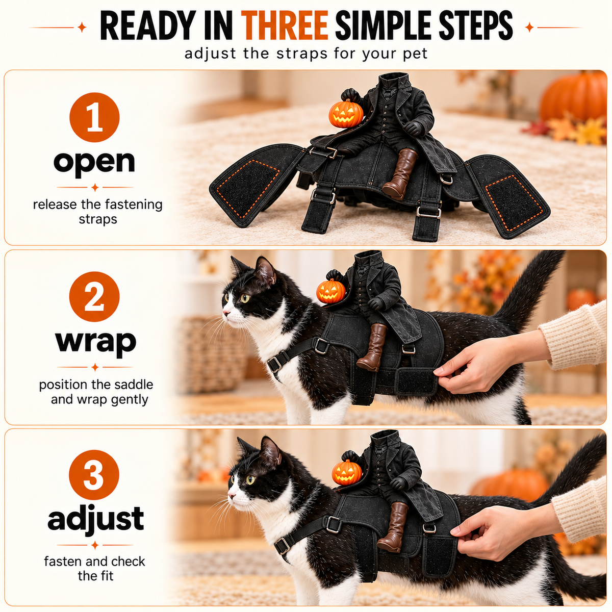 Puptailor Headless Horseman Pet Halloween Costume for Cat & Dog